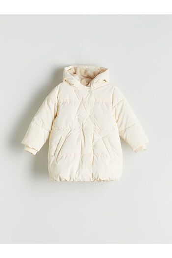 LC Waikiki Beige Hooded Girl's Coat