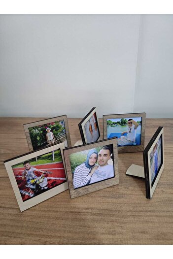 Miracix 6 Pieces Wooden Polaroid Mini Photo Frame - 9X9Cm
