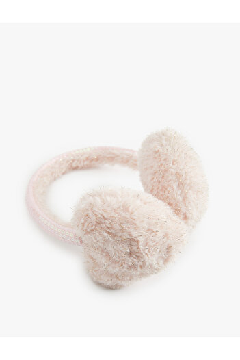 Koton Heart Detailed Glittery Plush Headphones