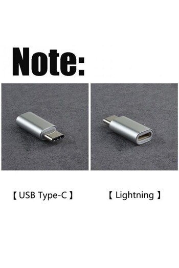 Flippy Lightning (female) to Type-C (male) adapter 2.8 cm Silver