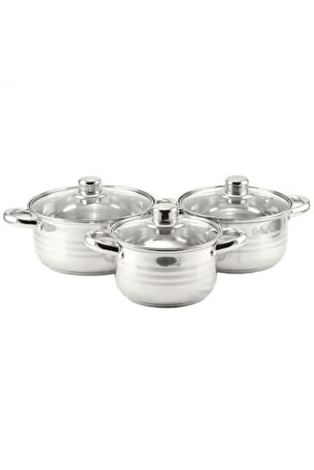 Perfect Home Set oale cu capac, inox, 6 piese, Diamond