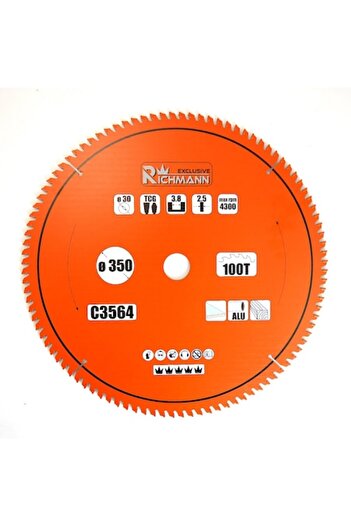 richmann exclusive Circular Blade Multimaterial for Aluminum, Wood, 100 Teeth, 350x30 mm,