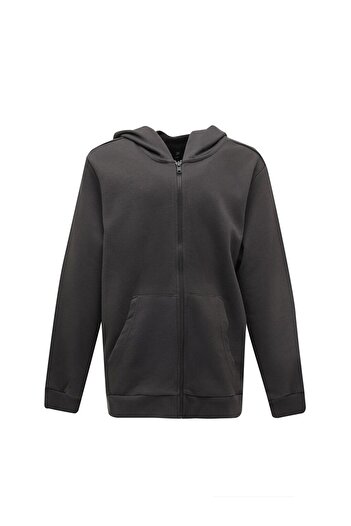 LC Waikiki Ku 18Shay Kds01 5Pr Gray Unisex Children's Zippered Sweatshirt