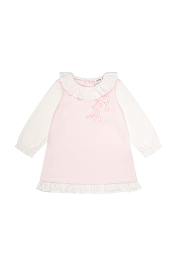 Miny Center Velvet Baby Girl Dress with Ruffle Detail on the Collar