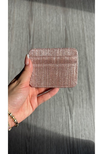 yako Glow Silvery Women's Card Holder – Stylish and Minimalist Design, Multi-Slot Mini Card Holder”