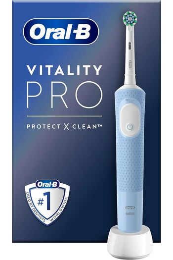 Oral-B Vitality Pro Electric Toothbrush, Blue, 1 Brush for 2D Cleaning, Removes Plaque, 3 Brushing M