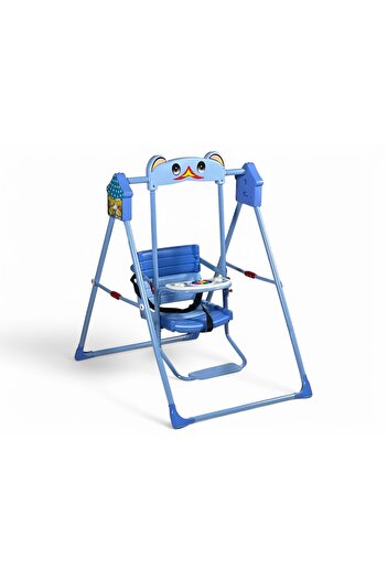 ALBADER Foldable Kids Swing with Music, Colorful Baby Swing for Toddlers with Safety Belt and Play Table