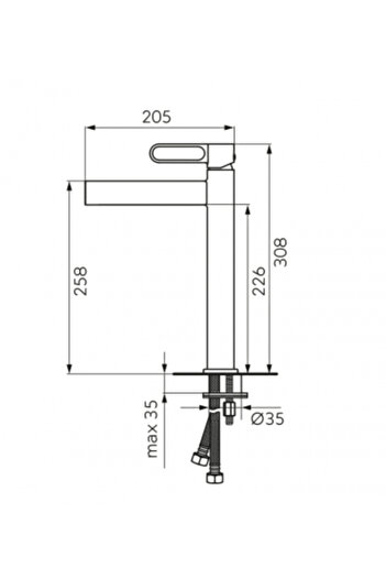 Fdesign Zaffiro Tall Washbasin Faucet Black Matte