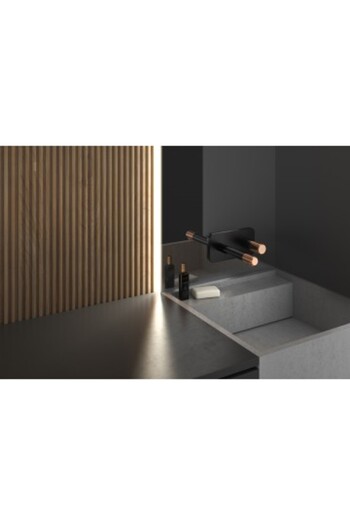 Fdesign Baterie încastrată lavoar, negru-roz auriu