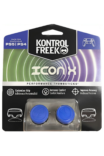 No branded KontrolFreek ICON X Thumbstick Grips (2) for PS5/PS4, Blue