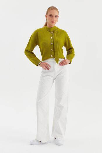 Nish&Chic Square Motif Textured Trousers