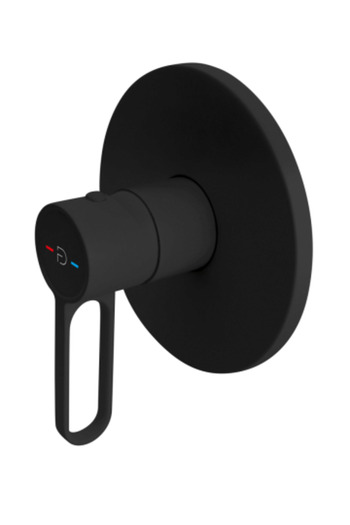 Fdesign Zaffiro shower mixer, recessed installation, concealed body included, matt black