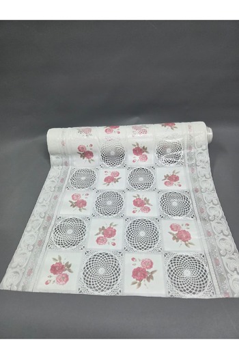 Başak Ev Tekstili Pvc Corner Lace Shelf and Cabinet Cover Runner