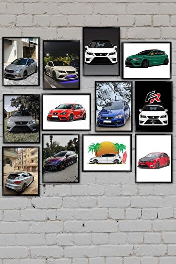 TABLOX 12 Piece Decorative Mdf Painting Set Seat Leon Fr Car Gift Wall Decor