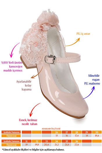KARAMAZI Cara Patent Leather Daily Girl's 4 cm Heeled Evening Dress Shoes