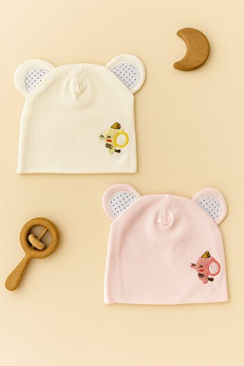 greenmoss 100% Cotton Design 2-Piece Baby Beanie