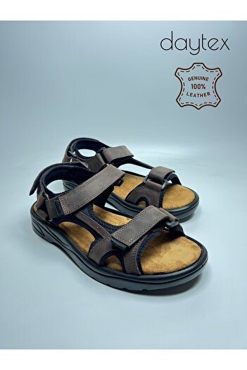 Daytex Genuine Leather Suede Cork Sole Orthopedic Comfortable Lightweight Anatomical Men's Sandals
