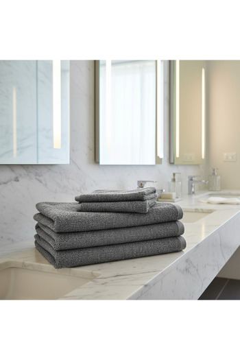 MOON SECRET Premium American Cotton Gray Black Mottled Towel 100X175 1000 Grams