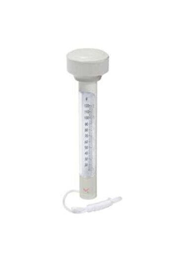 Mercaton Floating Thermometer with String for Measuring Pool Water Temperature, 19 x 5 cm, White