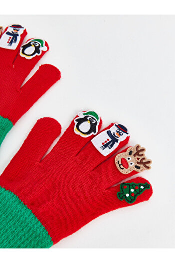 LC Waikiki Lcw Accessories Red Christmas Figured Boy's Gloves