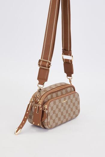 Levidor Camel Double Compartment Thick Strap Shoulder Bag