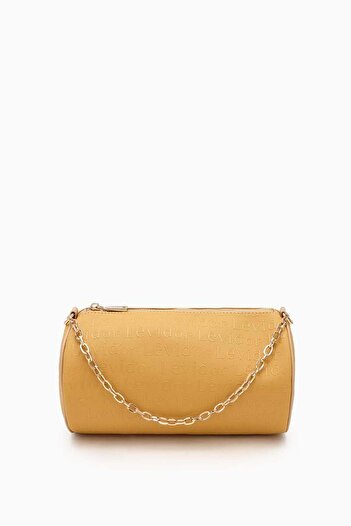 Levidor Mustard Printed Cylinder Model Handbag
