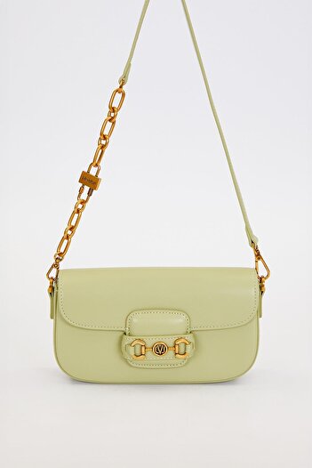 Levidor Green Lock Chain Shoulder Bag