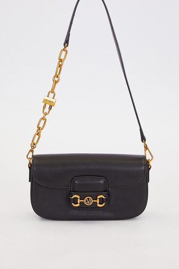 Levidor Black Lock Chain Shoulder Bag