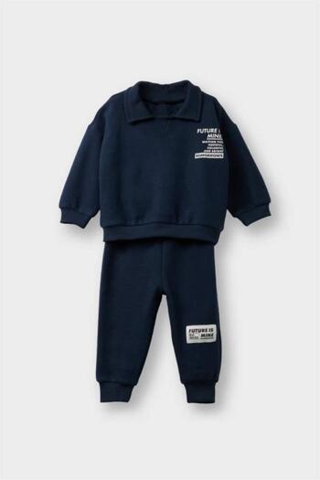 DeFacto Baby Boy 2-Piece Set Printed Thessaloniki Fabric Sweatshirt and Sweatpants (25 Wn)