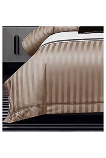 BLA BLA FOAM Damask Bed Linen with Stripes – Beige, 6 pieces, 200x230 cm
