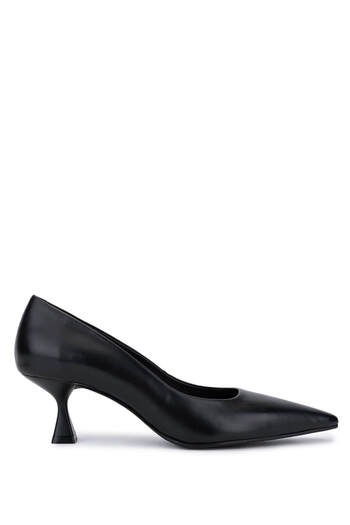 Tamer Tanca Women's Genuine Leather Black Heeled Shoes
