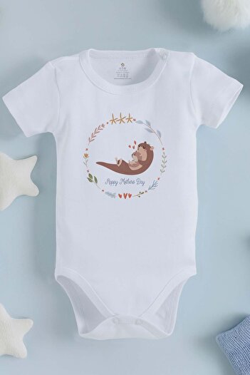 bebek perisi 100% Cotton Organic Happy Mothers Day Design Baby Bodysuit
