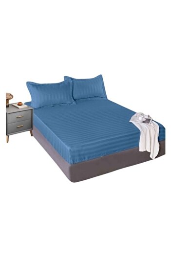 OEM Damask-style bed cover set with elastic sheet for 160x200x25cm mattress