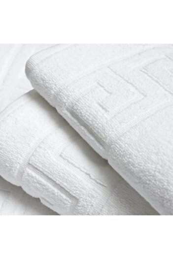 OEM Set of 6 Body Towels, 500g/m², Double Yarn, Greek Pattern, ZUBI HOME, 100% Cotton, 70x130, White