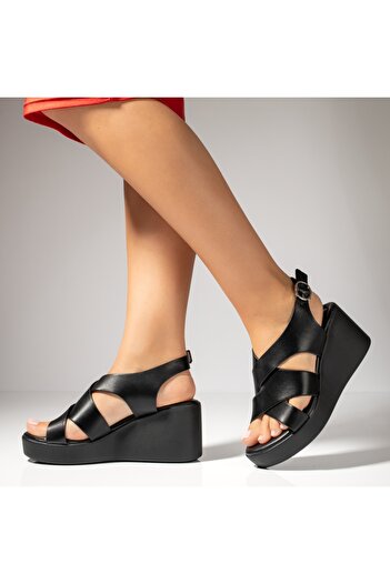 BMoD Black women's platform sandals MOD13883