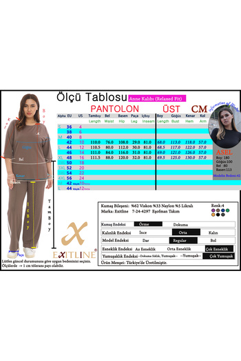 EXİTLİNE Women's Seasonal Anthracite Bird Embroidered Drawstring 2-Piece Tracksuit Set