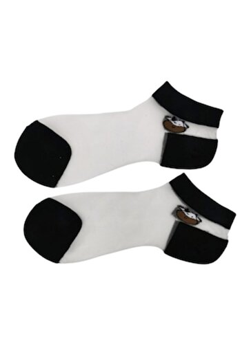Doty MooMood Socks Doty® women's socks, modern design with canvas and print, made of cotton, 35-36, black