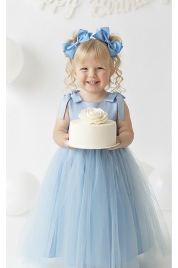 Tinypeople Rochie de seara lunga albastra pentru fete Rochie albastra pentru ziua de nastere pentru copii Rochie Elsa pentru copii Rochie de seara