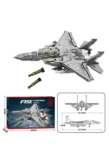 Choice With Box Military F-15 Strike Eagle Fighter Building Blocks Cruise Air Force Bomber Model Bricks Col