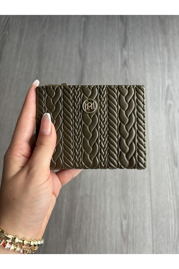 yako Livia Knitted Patterned Women's Wallet – with Card Holder and Coin Compartment, 12X9 cm