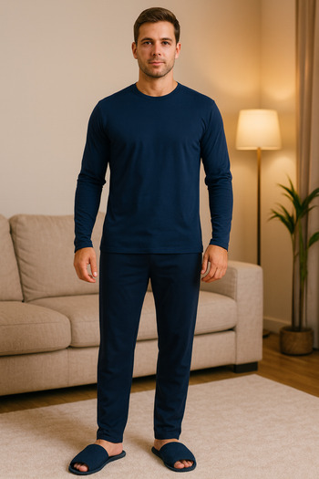 bendengiy Men's Cotton Lycra Crew Neck Long Sleeve T-shirt