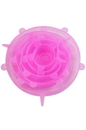 Choice Pink6pc 6Pcs Food Grade Silicone Preservation Cover Reusable Airtight Food Universal Dish Stretch Ro