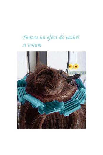 Doty Set of 6 WavyHair curlers, easy to use, for root volume and styling, turquoise, 6