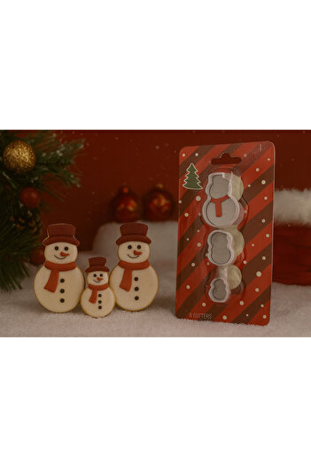 Ege Pastacılık Snowman Set of 4 Cookie Cutter Christmas Themed