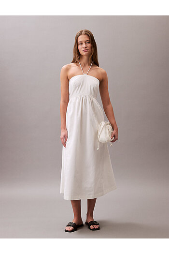 Calvin Klein Women's Cotton Twill Halter Dress