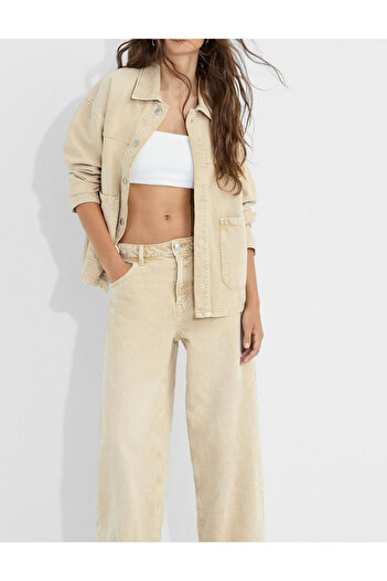 Stradivarius denim jacket, beige