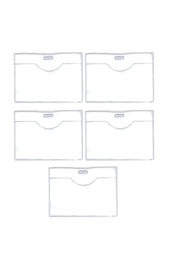 Limmy Pvc Id Badge Holder Name Card Case Card Protector 9.5X7 cm - 5 Pieces