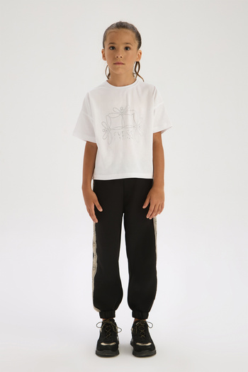 Tyess Girl Black Tracksuit Bottom