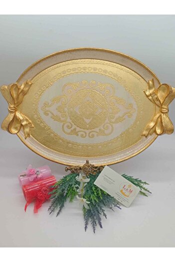 L&M FLORENCE ART L&M Italian Sheena Ivory Wooden Tray