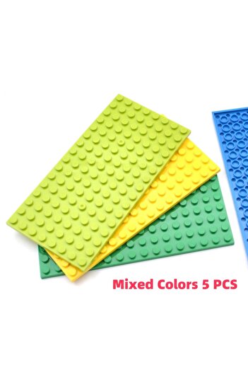 Choice Mixed Color 5PCS 8 x16 Dots Base Plate Classic MOC DIY City Figures Building Blocks Bricks Parts Com